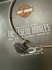 Mod Harley-davidson Charm Bangle Bracelet Silver Tone   Rhinestone Hd Logo