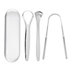3 Pcs Metal Tongue Scraper  Tongue Scrapers For Adults Kids  Stainless Steel