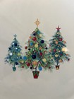Fiesta Christmas 12  Trio Trees Cake Plate Made In Usa