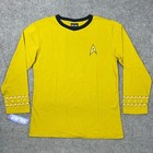 Star Trek Shirt Adult Large Yellow Captain Kirk Command Pajama Top 2012 New