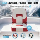 Boat Seat  Low Back Folding Fishing White red Seat Captain Chair Foam Padding