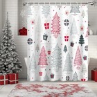  Christmas Tree Shower Curtain Cute Xmas Tree Shower Curtains For Grey Pink