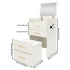 White Makeup Vanity Desk With Mirror And Stool  3 Drawers Dressing Table Set