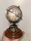 Handcrafted Terrestrial Globe With Compass 22cm Exquisite Decorative Piece Rare
