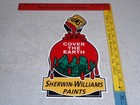 Vintage  sherwin Williams Paints Cover The Earth  12  Metal Gasoline   Oil Sign 
