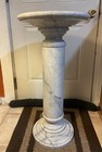 Vintage Solid Marble Pedestal Or Column 32    Tall Very Heavy