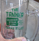 Quaker Steak   Lube The Tanker 1 Quart 8    Beer Mug Glass Restaurant Barware Huge