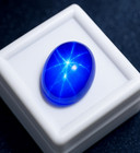 Natural Blue Star Sapphire Six Rays 14 Carat Cabochon Oval Shape Loose Gemstone