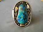 Southwestern Native American Navajo Azurite Sterling Silver Bracelet 4  156g 