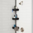 Room Essentials Steel Corner Tension Pole Shower Caddy 3 Baskets  Matte Black