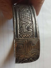 Antique Chinese Qing Dynasty Engraved Silver Bracelet Cuff Marked
