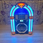 Victor Tabletop Retro Jukebox Style Music Player Speaker With Led Lights