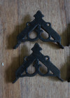 Lot 4 Antique Vintage Fleur De Lis Cast Iron Ornate Decorative Door Corners Art