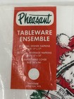 1950s Christmas Santa Tableware Set Paper Napkins Tablecloth Sealed Pheasant Vtg