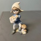 Vintage Porcelain Pixie Elf Figurine 6 Inch Mushroom Fairy Christmas Fantasy