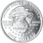 1991 S Uso 50th Anniversary Proof Commemorative 90  Silver Dollar See Pics Q470