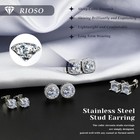 Rioso 8 Pairs Stainless Steel Stud Earrings For Men Women Silver And Black