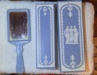 Vintage Avon Avonshire Blue Mirror Hair Brush And Comb In Mint Condition