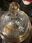Vintage Gold Trimmed Crystal Vanity Tray Set  Perfume Bottles   Powder Jar
