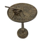Zeckos Cast Iron Bronze Dragonfly Sundial Home Garden Decorative Sculpture