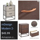 New 2-drawer End Table night Stand Storage Unit  Sturdy Steel Frame  Brown