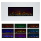 Electric Fireplace Led White Color Changing With Remote 36 Inches Tempered Glass