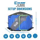 Clam X-600 Portable 11 5  6 Person Ice Team Thermal Hub Shelter W dimmable Light