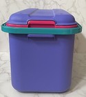 Vtg Eagle Craftstor 20    Sewing Tote Box Storage Purple Pink W Tray Lid Craft Bin