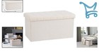 Ottoman Cushioned Fabric Storage Chest Padded Footrest Modern Lounge Seat