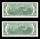 Beautiful Set Of 2 Two Dollar Bills  2 Bills 2009 And 2013 Crisp Uncirculated