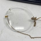Vintage Eye Glasses Gold Filled Antique On Chain With Clip Round With Case