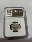 1887-h Nicaragua Silver 20 Centavos Ngc Ms-63