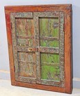Antique Wooden Wall D  cor Window Panels With Frame Original Old Hand Crafted