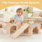 2 Wooden Small Animal Hideouts With Stairs Soft Pads Rustic Pine Design Cage