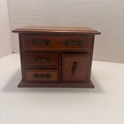 Vintage Powell Wooden Jewelry Box Mini Dresser Chest Organiser 4 Drawer Taiwan