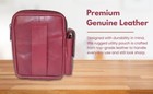 Genuine Leather Cigarette Case Holder With Lighter   Phone Pocket  Wine