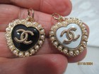 Chanel 2 Charms Black White  Gold Tone  Cc Logo  22mm  lot 2
