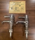 American Standard Re-nu Hot cold Single Lever Chrome porcelain Faucets 1950s Nos