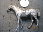 220 G  English 800 Silver Horse Desk Figure Hunting Racing