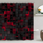 4pcs Shower Curtain Set Black 3d Cubes Shower Curtain Set Modern Bathroom Sets W