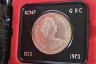Canada 1873-1973 Centennial Dollar  500 Silver Rcmp Proof Coin W  Case  Toning
