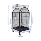 Black Iron Parakeet Bird Cage With Stand  Metal Panorama Pet Bird Flight Cages