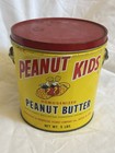 Vintage Peanut Kids Peanut Butter Tin 5 Lb Pail Suffolk Va Handle Lid