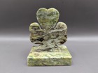 Vintage Hand-carved Irish Connemara Marble Shamrock Paperweight