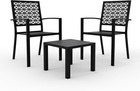 Outdoor Patio Furniture Set 3 Piece Bistro Set With Coffee Table Black Patio