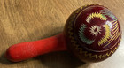 Vtg Handmade Carved Maraca Musical Percussion Instrument Shaker Rattle 5 5 8   