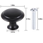 Matte Black Round Cabinet Hardware Knobs For Kitchen Drawer Dresser Cupboard Lot