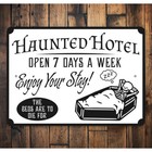 Haunted Hotel Metal Sign