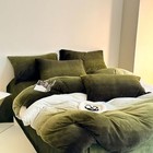  Army Green Gradient Comforter Sets Queen Green White Queen-90  90  2-green