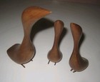 Danish Modern Teak Birds Ducks  3  Handmade Sculptures Jacob Hermann Vtg Mcm 